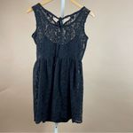 Bebop Womens Small Lace Overlay Tank Floral Tank Dress Black Y2K Party Formal Photo 1