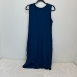 Betabrand  Faux-Wrap Dress Blue Opal Pockets Stretch Size L Photo 6