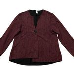 Parsley & Sage Jacket Womens Medium Artsy One Button Swing Blazer Maroon Black Purple Photo 0