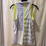 Slazenger Sleeveless Golf Tank Top w/Neon Yellow Trim Striped Pattern White-M Photo 1
