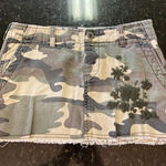 Roxy VTG Y2K  Mini Skirt Sz 1 Camo Camouflage Flower Embroidery Skater Surfer Photo 0
