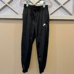 Nike  AIR Satin Track Pants Jogger‎ Sheen Women's Small Black Athletic Workout Photo 2