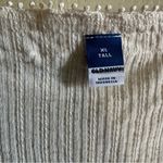 Old Navy size XL Tall Square crocheted Neck Tunic Top Oatmeal linen blend blouse Photo 2