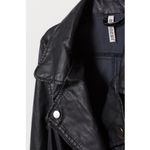 H&M NWT Faux Leather Effect Biker Dress in Black | Size 6 Photo 4
