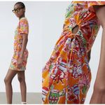 ZARA  Tropical Print Cut-Out Shirt Dress NWT Size Medium Photo 1