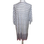 P.J. Salvage Robe Open Front Kimono Layer Wrap Ditsy Floral White Pink, Size Large Photo 3