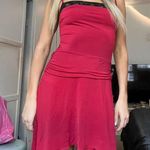 Tiger Mist wine red black lace cinched waist open tie back mini dress Photo 0