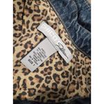 Chico's  Dark Wash Stretch Denim Jacket Animal Leopard Print Trim Medium - 1 Photo 1