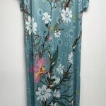 Floral Maxi Dress in Blue with Flower Design Size L Photo 1