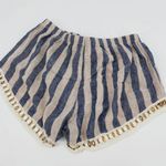MISA Los Angeles MISA LA Blue Striped Ring Crochet Fabric Shorts - Medium Photo 5