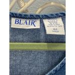 Blair Denim Embroidered Flamingo Palm Tree Dress XL Blue Cotton Vacation Coastal Photo 4