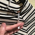 Free People  Black and White Striped Long Sleeve shirt | Size Large Photo 1