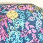 Lilly Pulitzer  Bamboo Handle Bag Purse Aegean Navy Calypso Coast Photo 1