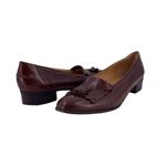Salvatore Ferragamo Vintage  Brown Leather Kiltie Low Heel Shoes Size 7.5 AA Photo 4