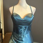 Women’s Full Length Prom Party Dress Criss Cross Straps Leg Slit Size 8 NWOT Photo 1