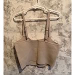 ZARA Knit Cropped Corset Top Beige Adjustable Strap Women's Size S Photo 1