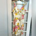 Eddie Bauer Vintage Cotton Floral Knotted Strap Dress Garden Rose Size 12 Large Photo 8