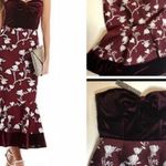 Gianni Bini Adrienne Jacquard Velvet Dress Merlot Sz Xs&M Photo 3