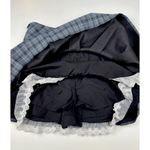 School Girl Preppy Lace Academia Goth Coquette Plaid Mini Skirt XS Black Photo 2