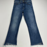 MOTHER Insider Crop Step Fray Jeans Not Rough Enough Wash Stretch Denim Size 25 Blue Photo 0