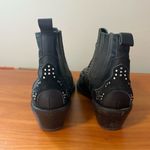 Morobe Black Leather Chelsea Boot Bootie Black Stud Detail Pointed Toe‎ Slip On Size 7 Photo 1