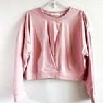 Bishop and Young Sweatshirt Blush Pink Cozy Front-Knot Crewneck Long-Sleeve XL EUC Photo 3
