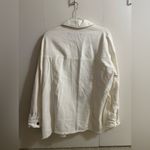 ZARA (NWOT)  Frayed Hem Cotton Overshirt Shirt Jacket in White Photo 3