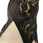 Cache  Black and Cream Fully Lined Silk Crocheted & Tassel Dress Size 6/8 Photo 5