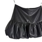 Amanda Uprichard  Bonaire Black Faux Leather Bubble Hem Mini Skort Size Small Photo 6