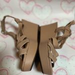 Alex Marie  Leather Nude Strappy Leather Tan Womens Wedges Sandals Size 5.5 Photo 2