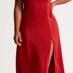 Abercrombie & Fitch Camille Midi Dress in Red Size Medium Petite NWT New Photo 0