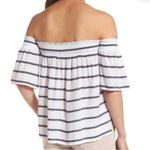 Rails  White & Navy Off-Shoulder Blouse! So cute perfect for the 4th! Women’s M! Photo 1