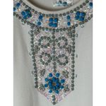 Quaker Factory Shirt Women 3X White Beaded‎ Embellished Neckline NWOT Boho Plus Size undefined Photo 4