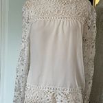 Boutique White Lace Crochet Blouse Photo 5
