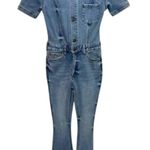 NWT SER.O.YA Fallon XXS Bayside Denim Flare Jumpsuit Button Photo 8