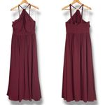 Revelry Bridesmaid Dress Halter Tank Maxi Sleeveless Size 14 Brownish Photo 1