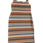 Cider Womens Bright Orange Multicolor Sweater Bodycon Midi Dress Sz 1X Photo 6