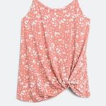 Kaileigh cognac and White Sleeveless Camisole with twisted knotted front…small. Photo 0