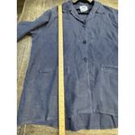 FLAX by Jeanne Engelhart Linen Artist Jacket Chore Coat Vintage Size Medium Blue Photo 7
