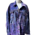 Levi's Levi’s motorcycle custom dyed batik denim jacket 2X Photo 0