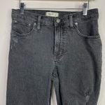Madewell Mid Rise Perfect Vintage Straight Jeans Ripped Edition Black womens 28 Photo 2