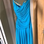 Cache  Vibrant Teal Cutout Strapless Dress Photo 3