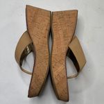 Sam Edelman Romy Tan Cream Camel Faux Patent Leather Wedge Sandal S-116 Sz 9.5 Photo 3