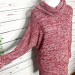 New Directions Cowl Neck Red Knit Oversized Sweater Tunic Top Size Small Photo 4