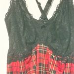 Torrid  Plus Size 1X Red Plaid Black Lace Chemise Bed Pajama Photo 1
