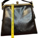 Vintage Town & Country Purse Womens Faux Snakeskin Structured Top Handle 60s Han Photo 8