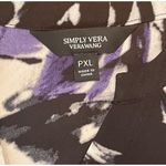 Vera Wang Simply Vera | NWT Petite Purple, Black, & White Button Down Top | PXL Photo 2