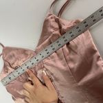 Endless Rose  Romper Women Medium Pink Satin Button Front V Neck Playsuit‎ Photo 6