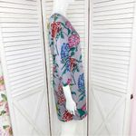 Boden Eliza Floral Bird Print Silk Blend Shift Tunic Dress Gray 4 Gray Photo 2