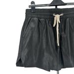 n:philanthropy  Maura Black Faux Leather Drawstring Shorts size XL NWT Photo 3